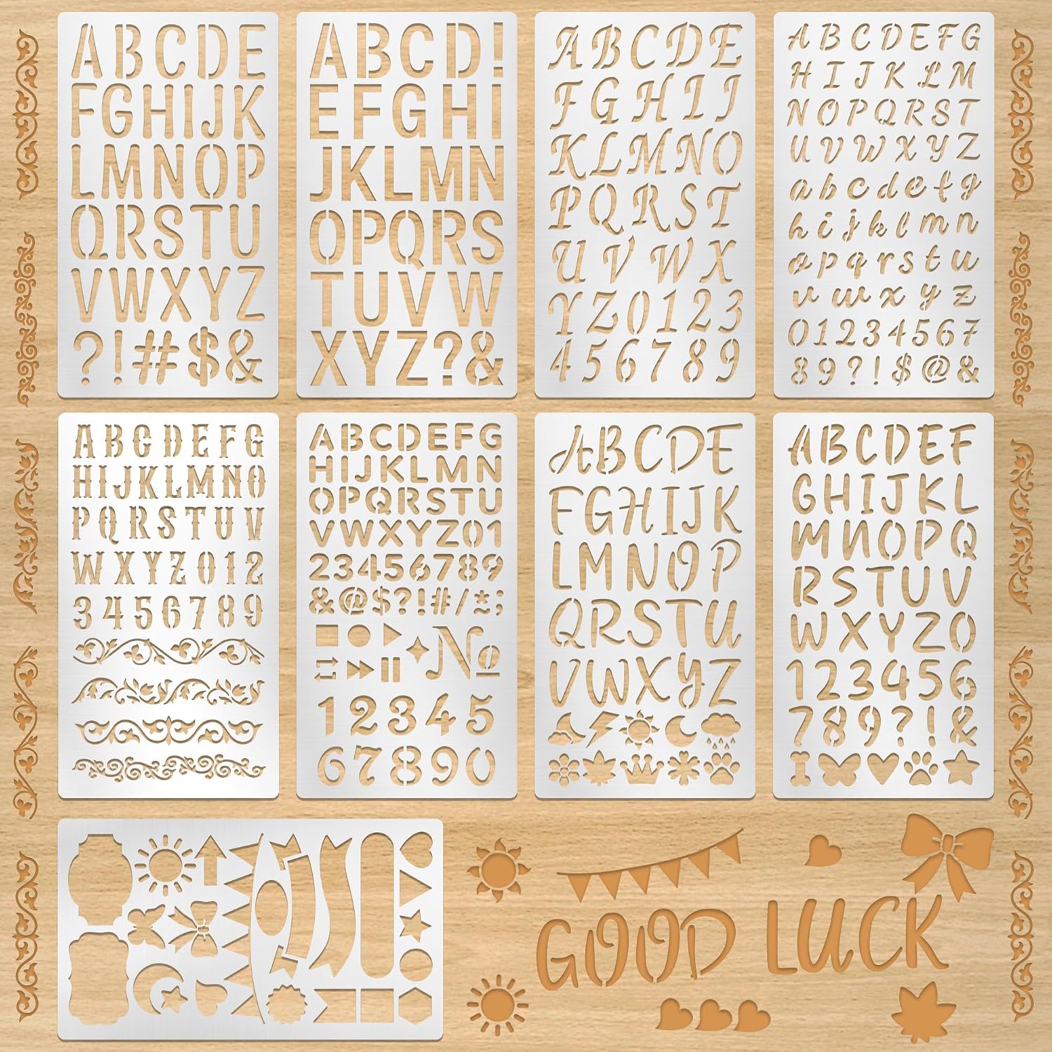 Art Craft Number - 9-delige metalen letter- en cijferstencils voor