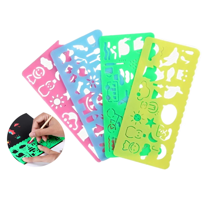Art Craft 4 Years Old - Kinderen Tekenspeelgoed DIY Schilderen Sjabloon Liniaal