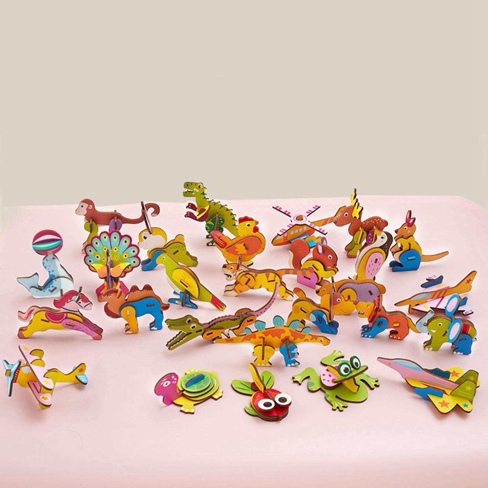 Art Craft For Kindergarten - 3D Cartoon houten inlegpuzzel, leuk spel,