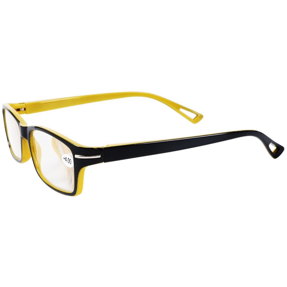 Art Craft Glasses - Retro PC Plastic Leesbril Geel Zwart