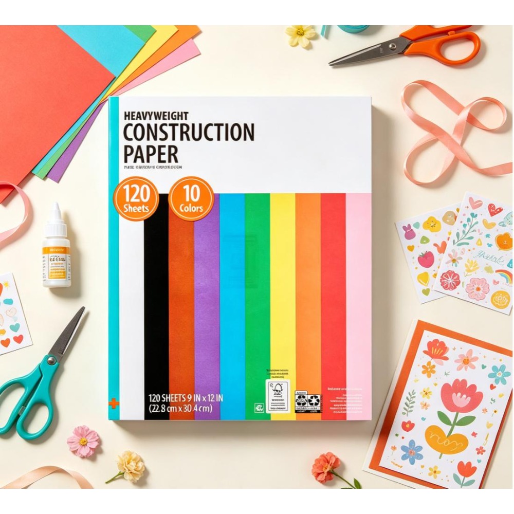 Art Craft With Paper - 120 vellen zwaar constructiepapier 9