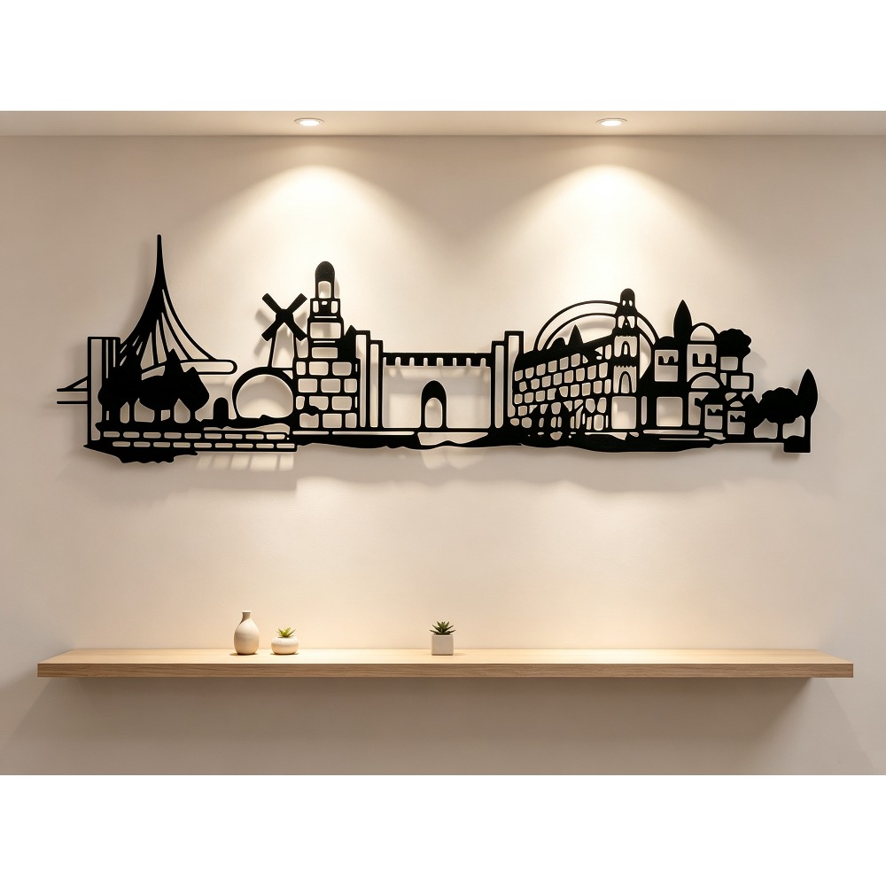 Art & Craft Teacher - CIFBUY metalen wanddecoratie met Jeruzalems skyline,