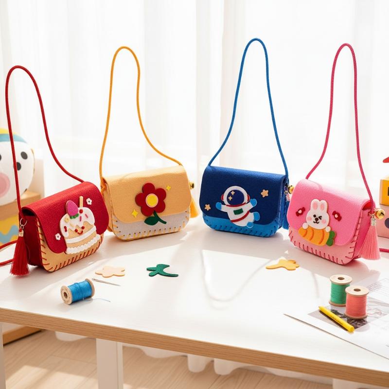 Art Craft For Kindergarten - Viltentas maakset voor kinderen, doe-het-zelf naai-speelgoed,