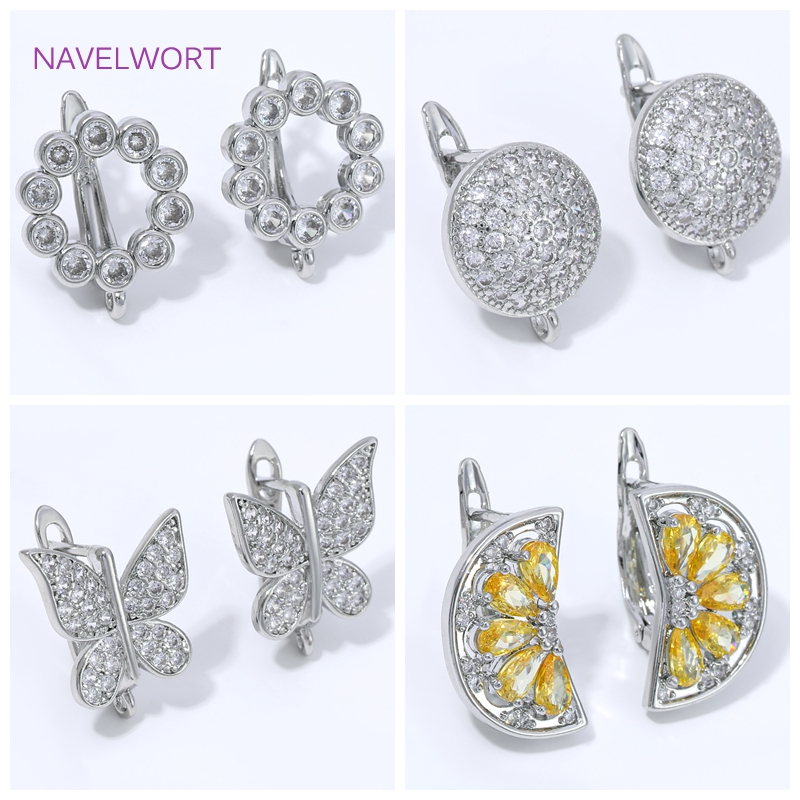 Art Craft Accessories - 18K vergulde waaier-vormige bloem oorhaken, messing