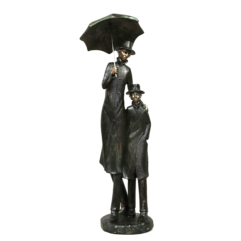Art And Craft For Father'S Day - Vintage vader en zoon standbeeld handgemaakte