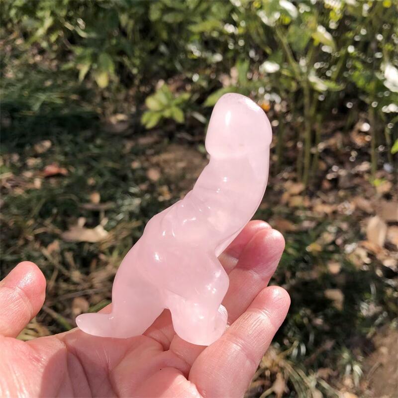 Dinosaur And Craft - 1PCS Natuurlijke Rozenkwarts Cartoon Penis Dinosaurus