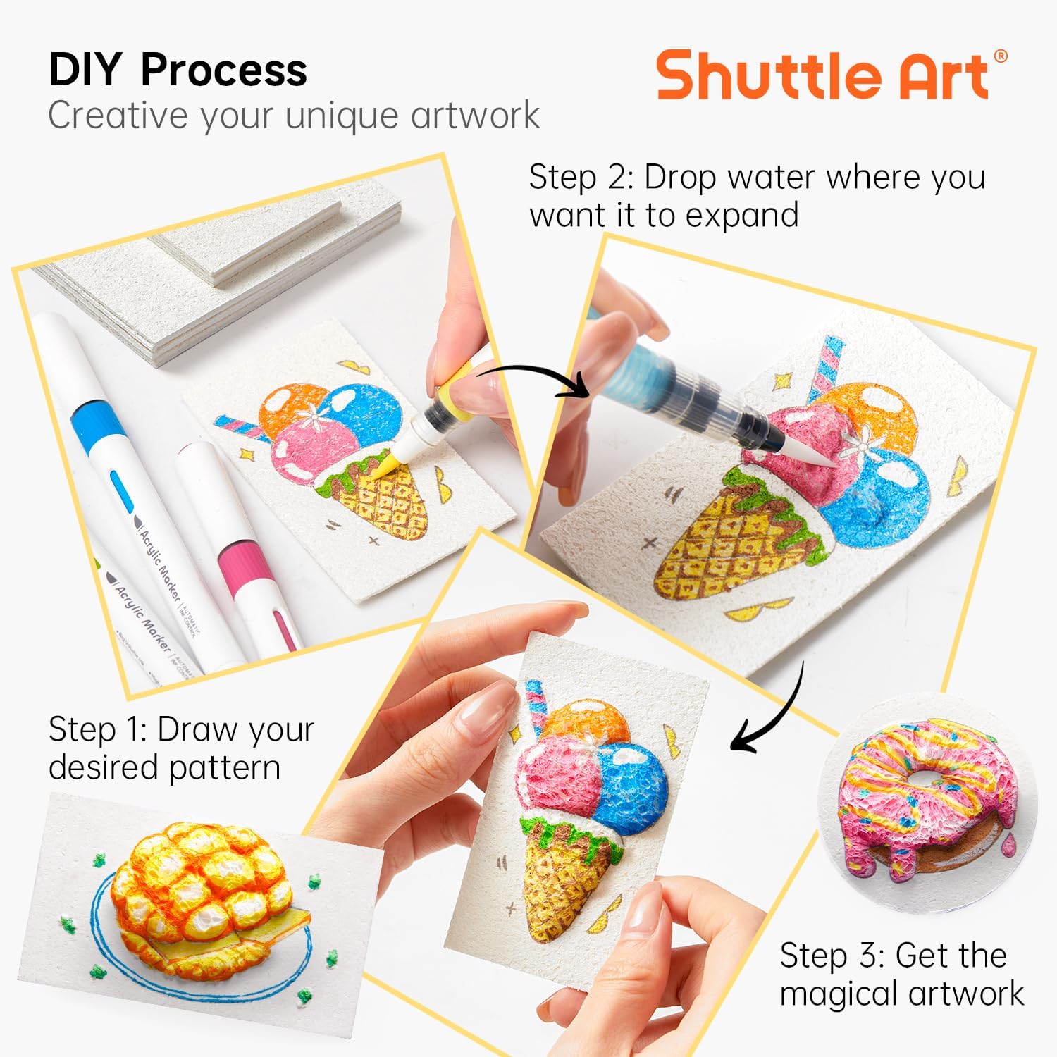3D gezwollen schuimtextuur sch - Art Craft With Paper recensie en prijs