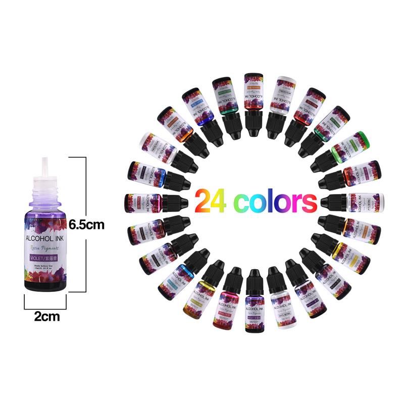 24 Kleur/Set 10Ml Hars Pigment - Alcohol Ink Set recensie en prijs