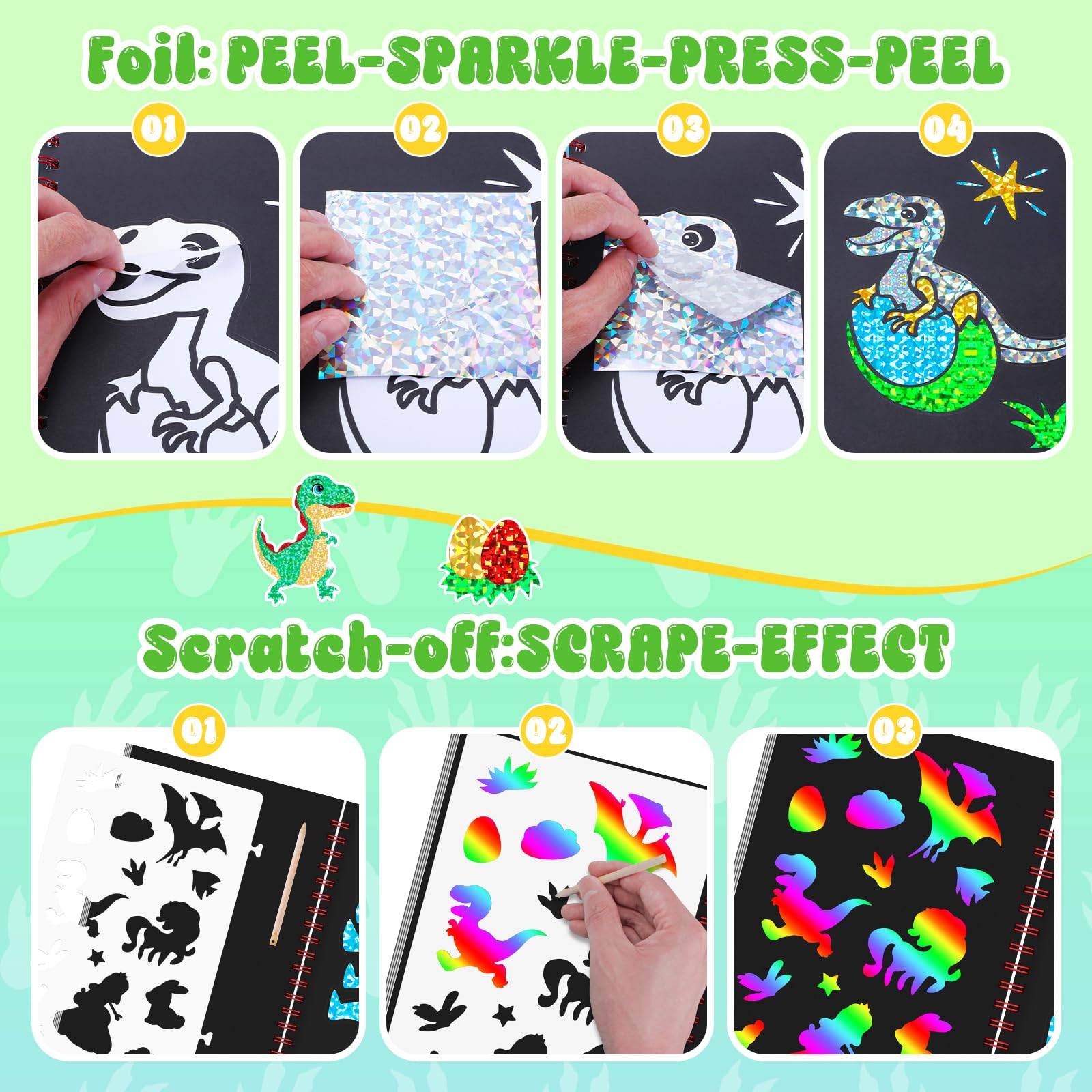 Dinosaurus Scratch Art Book vo - Dinosaur And Craft recensie en prijs
