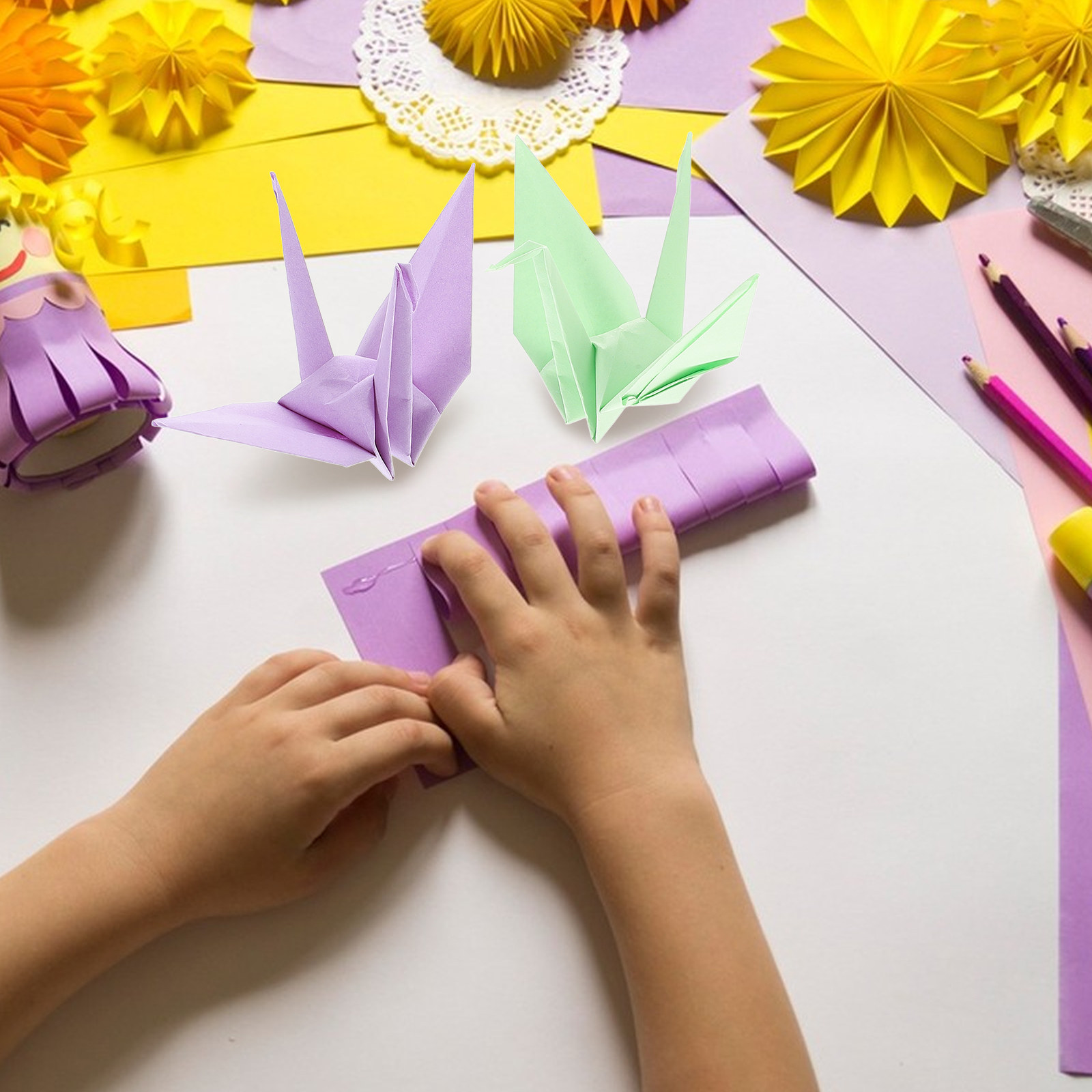 100 stuks felgekleurd bouwpapi - Art Craft Education recensie en prijs