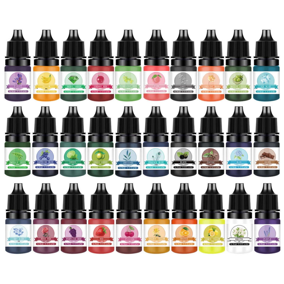 10 kleuren/set doorschijnende  - Alcohol Ink Set recensie en prijs