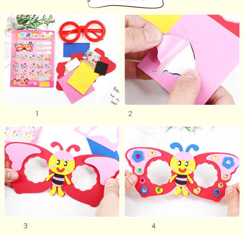 2/6/12 Sets Cartoon EVA Diaman - Art Craft Glasses recensie en prijs